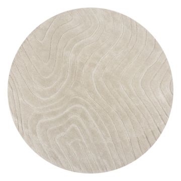 Covor crem țesut manual rotund din lână ø 160 cm Mesmerise Natural – Flair Rugs