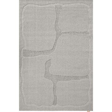 Covor gri din lână 200x300 cm Morphic Organica – Agnella