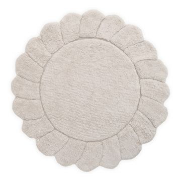 Covor pentru copii crem lavabil țesut manual din bumbac ø110 cm Gabrielle – Nattiot