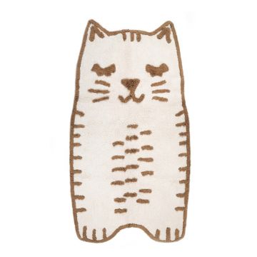 Covor pentru copii crem lavabil, țesut manual din bumbac 65x120 cm Little Charlie – Nattiot