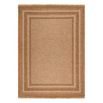 Covor pentru exterior și interior în culoare naturală 120x170 cm Layla Border – Flair Rugs