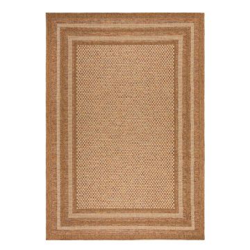 Covor pentru exterior și interior în culoare naturală 200x290 cm Layla Border – Flair Rugs
