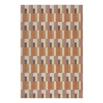 Covor portocaliu/în culoare naturală 155x230 cm Riley Block Geo – Flair Rugs