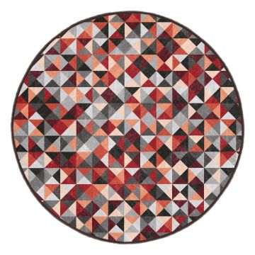 Covor roșu/gri lavabil rotund ø 100 cm Ignite – Mila Home