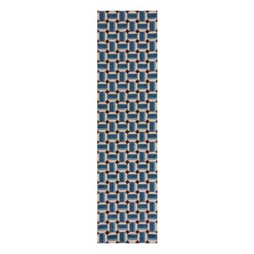 Covor tip traversă albastru 60x230 cm Lennox Geometric – Flair Rugs