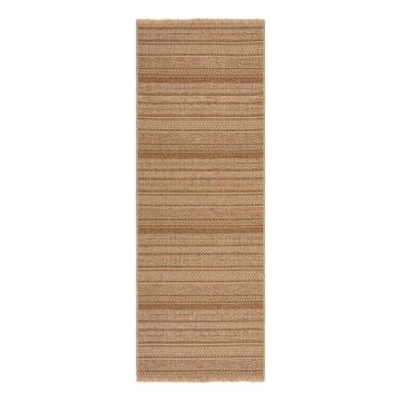Covor tip traversă de exterior în culoare naturală 80x230 cm Farah Stripe – Flair Rugs