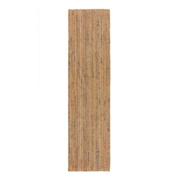 Covor tip traversă în culoare naturală țesut manual din iută 60x300 cm Jute Boucle Multi – Flair Rugs