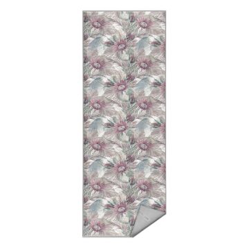 Covor tip traversă mov/gri lavabil 80x200 cm Dusty Flowers – Mila Home