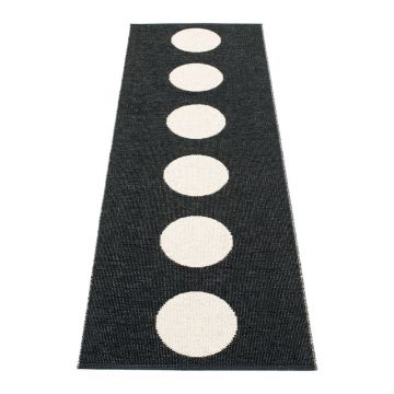 Covor tip traversă pentru interior și exterior alb-negru 70x225 cm Vera Black – Pappelina
