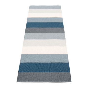 Covor tip traversă pentru interior și exterior albastru/crem 70x200 cm Molly Ocean Grey – Pappelina