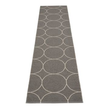 Covor tip traversă pentru interior și exterior gri închis 70x300 cm Boo Charcoal Linen – Pappelina