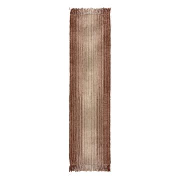 Covor tip traversă roșu reversibil/țesut manual din amestec de iută 60x230 cm Jute Ombre Red – Flair Rugs