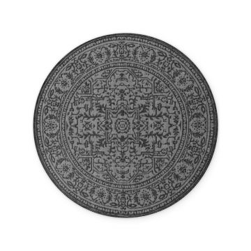 Covor pentru exterior și interior alb-negru rotund ø 160 cm Duet Kona – NORTHRUGS