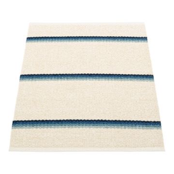 Covor pentru exterior și interior albastru/crem 70x90 cm Olle Blue Vanilla – Pappelina