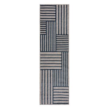 Covor pentru exterior și interior albastru închis 66x230 cm Vigo Blocks – Flair Rugs