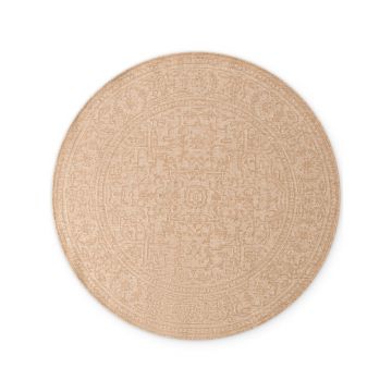 Covor pentru exterior și interior bej/fildeș rotund ø 160 cm Duet Kona – NORTHRUGS
