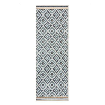 Covor pentru exterior și interior galben/albastru 80x230 cm Zia Trellis – Flair Rugs