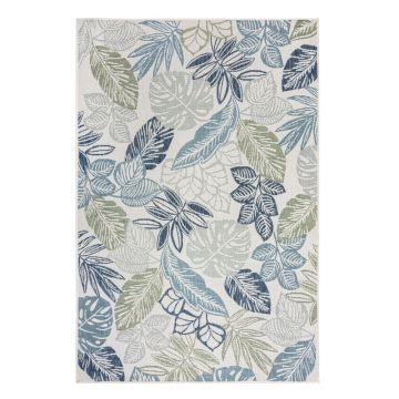 Covor pentru exterior și interior verde/albastru 120x170 cm Bella Leaf – Flair Rugs