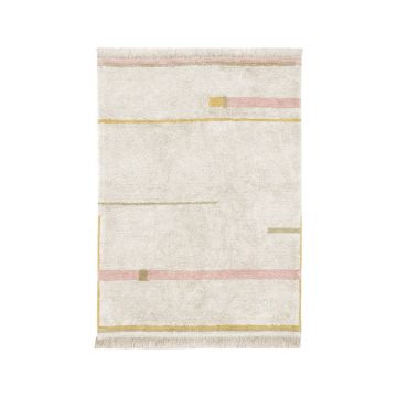 Covor roz/crem lavabil/țesut manual din bumbac 200x300 cm Lanes Vintage Nude – Lorena Canals