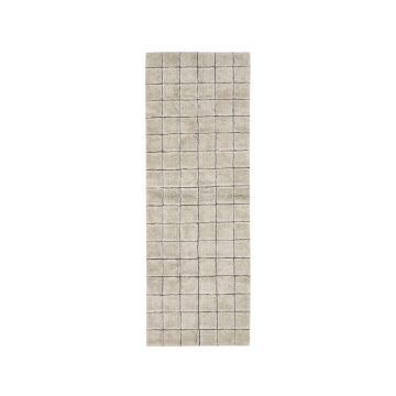 Covor tip traversă bej țesut manual din lână 80x230 cm Mosaic Sandstone – Lorena Canals