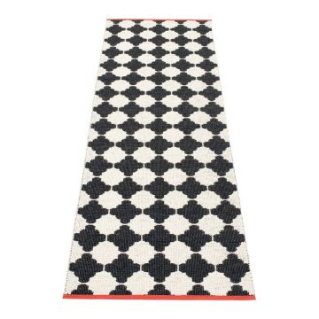 Covor tip traversă pentru interior și exterior alb-negru 70x225 cm Marre Black Coral – Pappelina