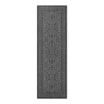 Covor tip traversă pentru interior și exterior alb-negru 80x250 cm Duet Kona – NORTHRUGS