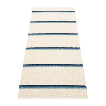 Covor tip traversă pentru interior și exterior albastru/crem 70x180 cm Olle Blue Vanilla – Pappelina