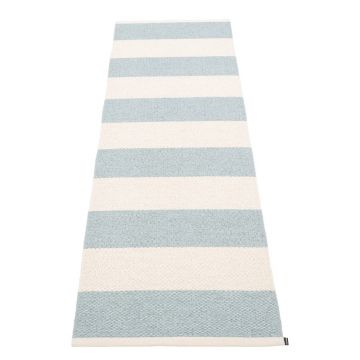 Covor tip traversă pentru interior și exterior albastru deschis/crem 70x225 cm Bob Blue Fog – Pappelina