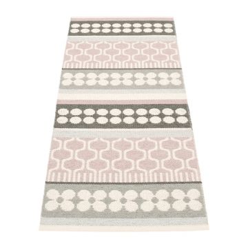 Covor tip traversă pentru interior și exterior roz deschis/gri 70x180 cm Asta Pale Rose – Pappelina