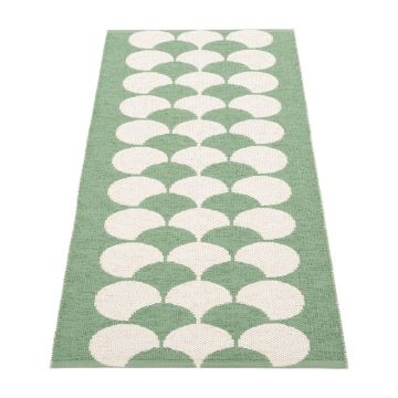 Covor tip traversă pentru interior și exterior verde/crem 70x150 cm Poppy Oregano – Pappelina