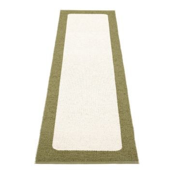 Covor tip traversă pentru interior și exterior verde/crem 70x240 cm Ilda Pine – Pappelina