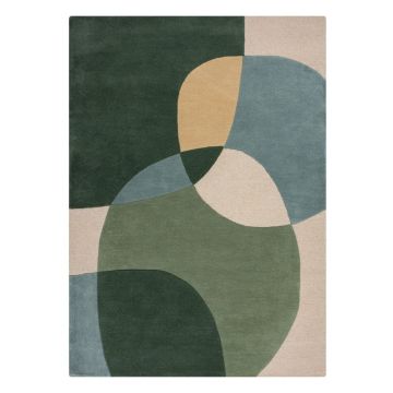 Covor verde țesut manual din lână 200x290 cm Glow Green & Blue – Flair Rugs