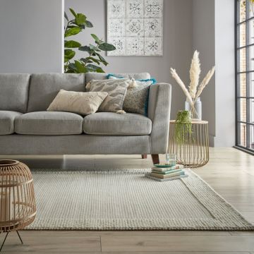 Covor Bobble Wool Border Ivoar 120X170 cm, Flair Rugs