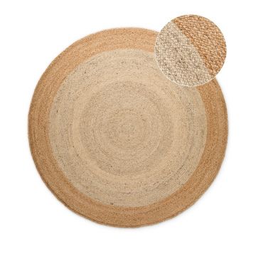 Covor fildeș reversibil/țesut manual rotund din iută ø 200 cm Jutta Ivory – Hanse Home ieftin