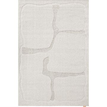 Covor gri deschis din lână 133x190 cm Morphic Organica – Agnella