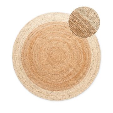 Covor în culoare naturală reversibil/țesut manual rotund din iută ø 200 cm Jutta Gold – Hanse Home ieftin