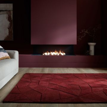 Covor rotund Shard Rosu 160x160 cm, Flair Rugs