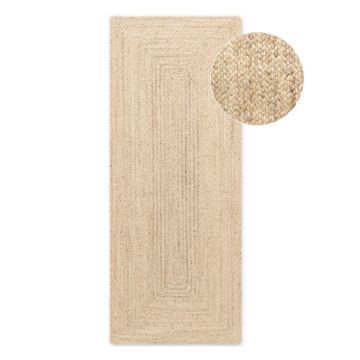 Covor tip traversă culoare naturală deschisă reversibil/țesut manual din iută 80x200 cm Sharmila Natural White – Hanse Home