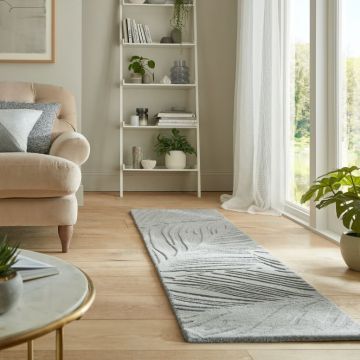 Covor traversă Lino Leaf Gri 60X230 cm, Flair Rugs
