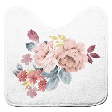 Covoraș de baie alb-roz pentru WC 45x45 cm Jayana – douceur d'intérieur