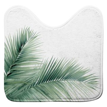 Covoraș de baie alb-verde pentru WC 45x45 cm Havane – douceur d'intérieur