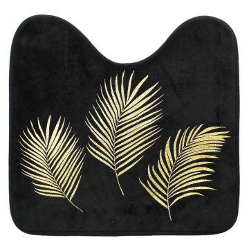 Covoraș de baie negru-auriu pentru WC 45x45 cm Orbella – douceur d'intérieur