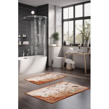 Set covorase de baie, Cartwright, CT-5018, Poliester, Multicolor