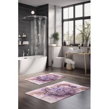 Set covorase de baie, Cartwright, CT-5050, Poliester, Multicolor