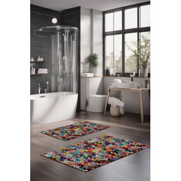 Set covorase de baie, Cartwright, CT-5081, Poliester, Multicolor