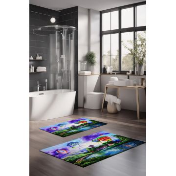 Set covorase de baie, Cartwright, CT-5128, Poliester, Multicolor