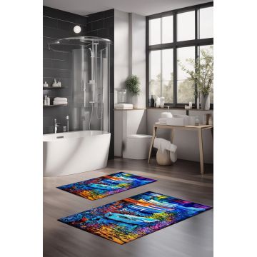 Set covorase de baie, Cartwright, CT-5141, Poliester, Multicolor