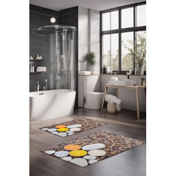 Set covorase de baie, Cartwright, CT-5185, Poliester, Multicolor