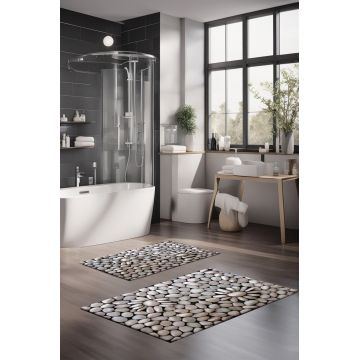Set covorase de baie, Cartwright, CT-5197, Poliester, Multicolor