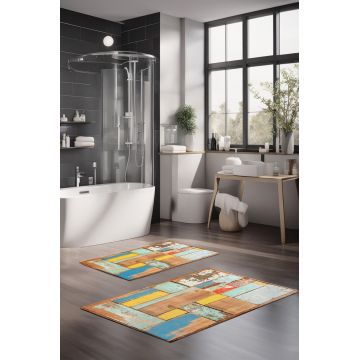 Set covorase de baie, Cartwright, CT-5250, Poliester, Multicolor